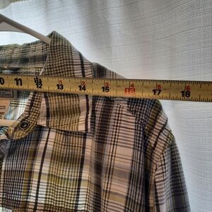 L.L. Bean Green and White Casual Button Down Shirt